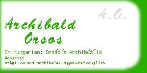 archibald orsos business card